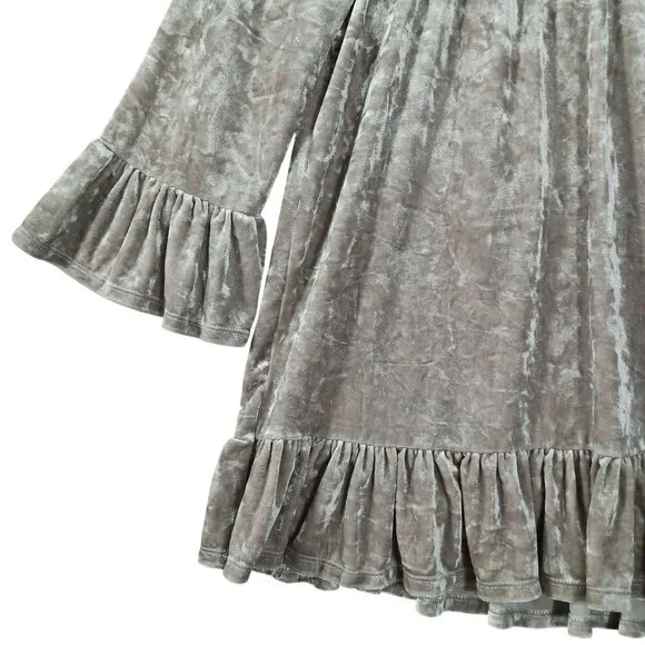 Beachllunchlounge, Crushed Velvet Peasant Top, X-S, Bell Sleeve, Ruffled, Boho - Picture 6 of 11